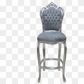 Bar Chair Silver Frame, Grey Velvet - Chair, HD Png Download - silver frame png