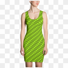 Neon Wavy Lines Yellow Dress - Dress, HD Png Download - wavy lines png