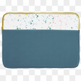 Spruce Green Laptop Sleeve With White Paint Splatter - Coin Purse, HD Png Download - white paint splatter png