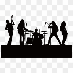 Silhouette Singing Music - Band Illustration, HD Png Download - live music png
