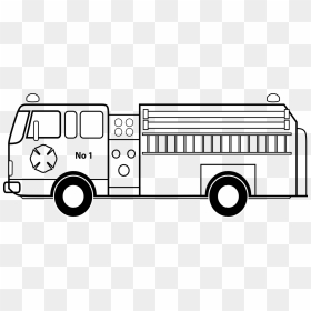 Picture Royalty Free Library Car Fire Engine Coloring - Firetruck Clipart Black And White, HD Png Download - firetruck png
