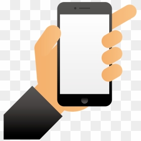 Phone In Hand Logo Png, Transparent Png - hand holding phone png