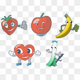 Fun Fruits Clip Arts - Cartoon Drawing Of Vegetables And Fruits, HD Png Download - fruits and vegetables png