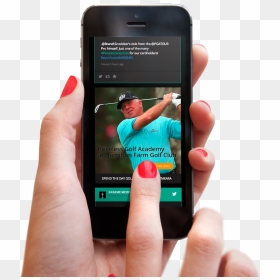 Hand Holding Social Media Hub On Iphone - Transparent Png Social Media Iphone Png, Png Download - hand holding phone png