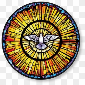 Dove Holy Spirit - Stained Glass Color Pencil Drawing, HD Png Download - holy spirit png