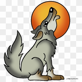 Wolf Howling At The Moon Clipart, HD Png Download - wolf howling png