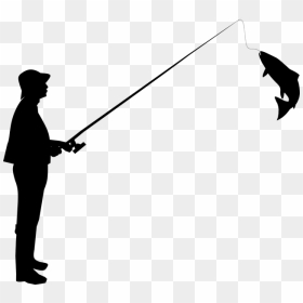 Fisherman Fishing Silhouette Photography Hobby - Silhouette Of Man Fishing, HD Png Download - pole png