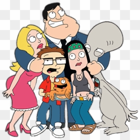 American Dad Stan Smith Hugging Family - Family Guy The Simpsons American Dad, HD Png Download - hug png