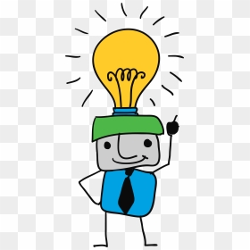 A Drawing Of A Person With A Lit Light Bulb On Their - Lit Light Bulb Clip Art, HD Png Download - lit png