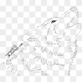 Transparent Howling Coyote Clipart - Wolf Lineart Png Transparent, Png Download - wolf howling png