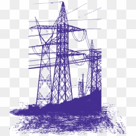 Euclidean Electricity High Transmission Pole Vector - Electrical Transmission Tower Vector, HD Png Download - pole png