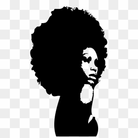 Afro Hair Png Hd - African American Afro Silhouette, Transparent Png - black hair png