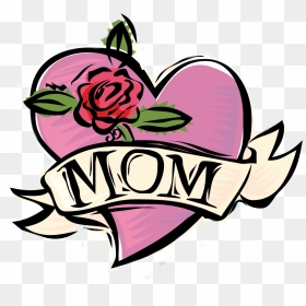 Mom Heart Tattoo Clipart Graphic Free Library Mom Tattoo - Drawing For Mothers Day, HD Png Download - rose tattoo png