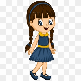 Cartoon Girl Transparent & Png Clipart Free Download - Little Girl Png Cartoon, Png Download - little girl png