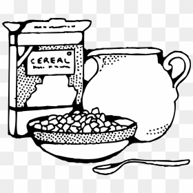 Cereals Clipart Black And White Png, Transparent Png - cereal bowl png