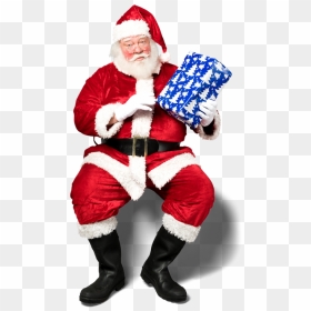 Santa Gift - Santa Sitting Down Png, Transparent Png - christmas gift png