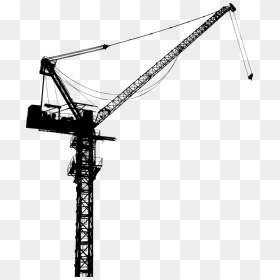 Construction Silhouette Crane, HD Png Download - crane png