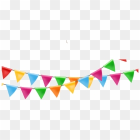 Festival Balloon Streamers Flag Paper Ribbon Clipart - Transparent Background Colorful Flag Banner, HD Png Download - streamers png