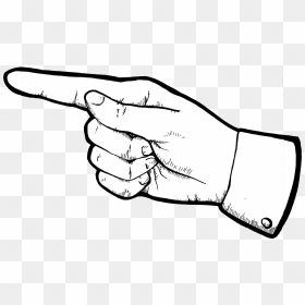 Transparent Finger Clipart - Hand Pointing Finger Clip Art Black And White, HD Png Download - finger point png