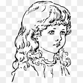 Little Girl Drawing Outline, HD Png Download - little girl png