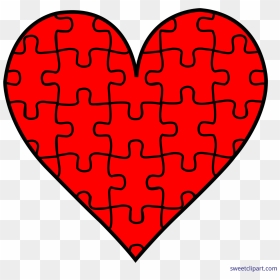 Valentines Symbols Puzzle Heart Clip Art - Clipart Heart Puzzle Pieces, HD Png Download - puzzle pieces png