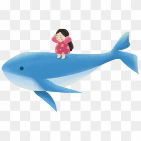 Blue Whale Play Little Girl Png And Psd - Killer Whale, Transparent Png - little girl png