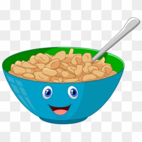 #cute #cereal #bowl #food #colorful #breakfast #cartoon - Clipart Bowl Of Cereal, HD Png Download - cereal bowl png