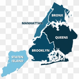 Transparent New York Map Png - 5 Boroughs Of New York, Png Download - new york city png