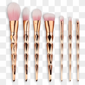 Rose Gold Makeup Brushes, HD Png Download - makeup brush png