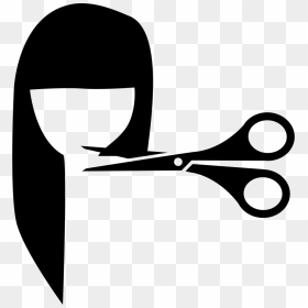 Female Hair Cut With Scissors - Cut Hair Icon, HD Png Download - hair scissors png