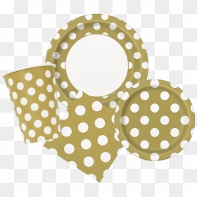 8 50th Anniversary Gold Dots Paper Plates , Png Download - Plate, Transparent Png - gold dots png