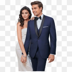 Grooms In Navy Tux, HD Png Download - tuxedo png