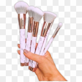 #png #pngs #makeup #brushes #nichememes #freetoedit - Hand Holding Makeup Brushes Png, Transparent Png - makeup brush png