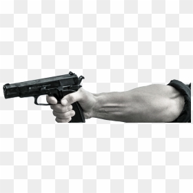 Cropped Pointing Gun 1632373 - Transparent Holding Gun Png, Png Download - gun in hand png