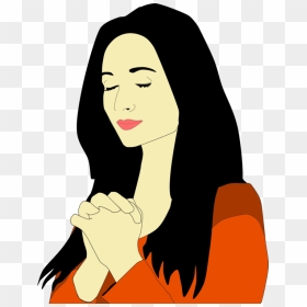 Art,black Hair,hair - Woman Praying Clipart, HD Png Download - prayer hands png