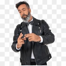 Men - Leather Jacket, HD Png Download - real mustache png