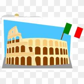 Roman Colosseum Clipart, HD Png Download - italian flag png