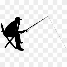 Fisherman Clipart Summer, Fisherman Summer Transparent - Silhouette Transparent Fishing Clipart, HD Png Download - fishing pole png