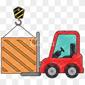 Wooden Box With Crane Hook And Forklift, HD Png Download - crane png