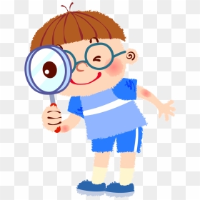 Magnifying Glass Illustration - Kid Magnifying Glass Clipart, HD Png Download - magnifying glass png no background