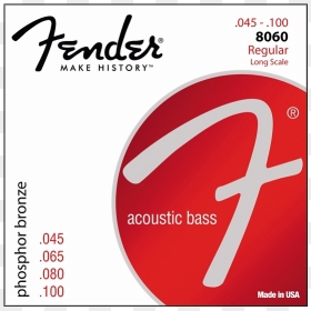 Fender Phosphor Bronze Acoustic 8060 Bass String, Long - Fender, HD Png Download - fender logo png