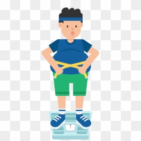 Fat Man On Weighing Scale Cartoon - Cartoon Weighing Scale Png, Transparent Png - fat guy png
