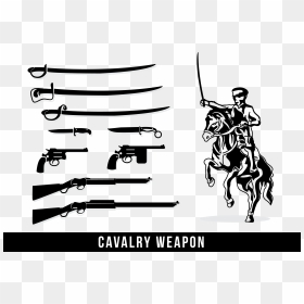 Weapon Cavalry Soldier Silhouette - Cavalry Weapon, HD Png Download - gun in hand png