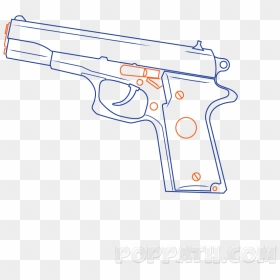 Clipart Gun Clip Art Hand - Drawing, HD Png Download - gun in hand png