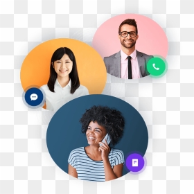 Telzio Business Phone System - People Talking On The Phone Png, Transparent Png - business people talking png