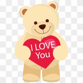 Transparent Teddy Bear Clipart - Love Teddy Bear Cartoon, HD Png Download - i love you png
