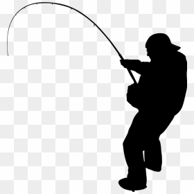 Fishing, Png V - Silhouette Of Man Fishing, Transparent Png - fishing rod png
