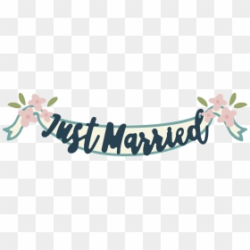 Just Married Banner Svg Cut File - Just Married Banner Png, Transparent Png - banner clipart png