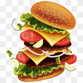 Sandwich Hamburger Png - Burger Vector Png Free, Transparent Png - hamburger icon png