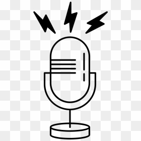 Microphone Outline Png - Outline Image Of Microphone, Transparent Png - microphone icon png